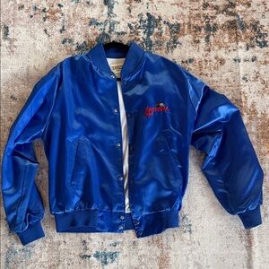 Blue Vintage Daytona 500 Satin Bomber Jacket